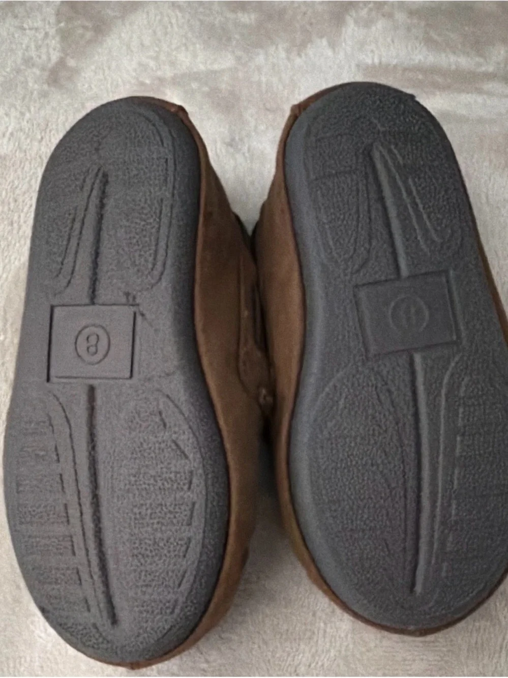 Target Kids Brown Suede Moccasin Slippers with Bow